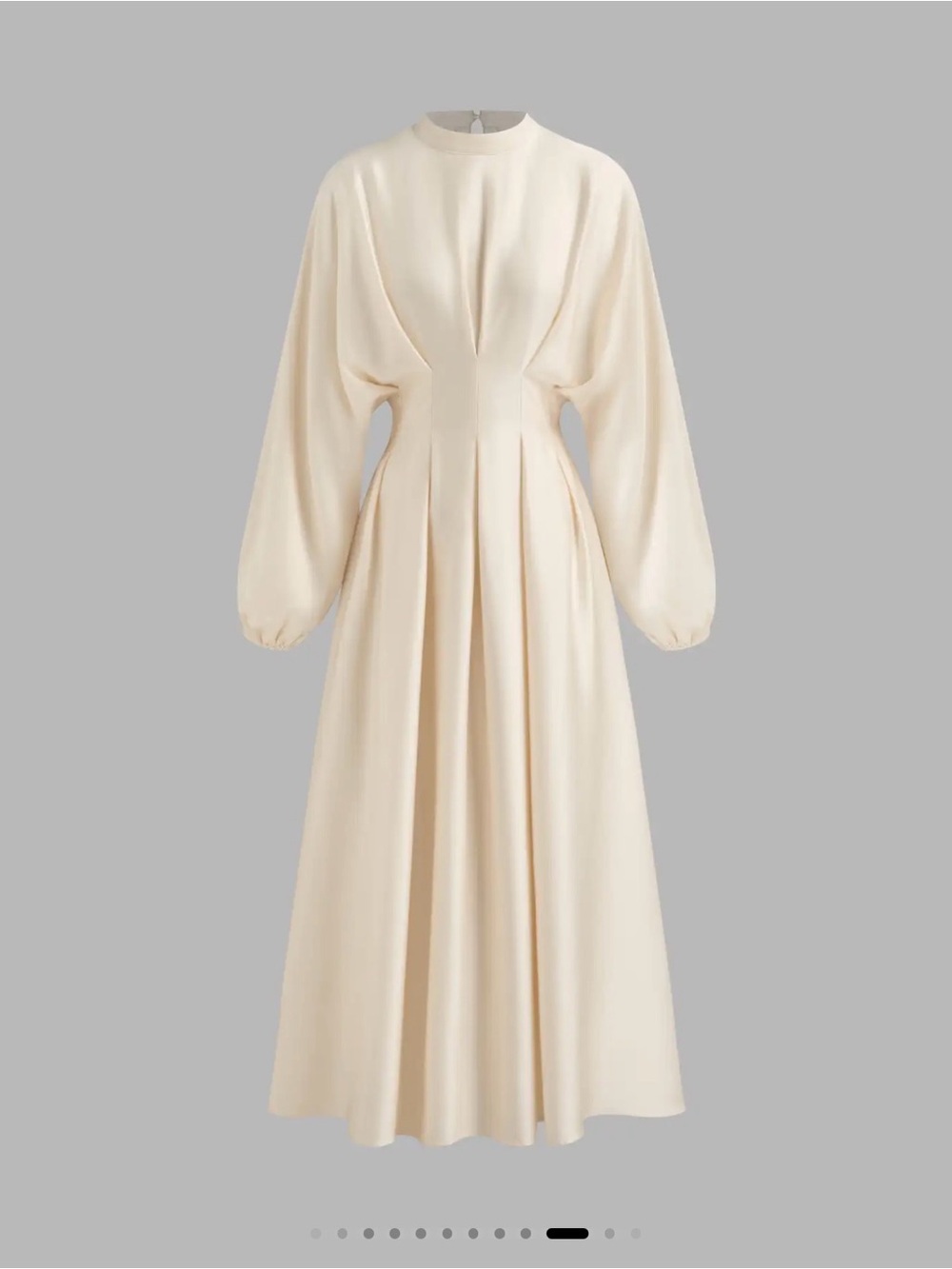 CIDER NWT Elegant Cream Long-Sleeve Midi Dress - Picture 3 of 6